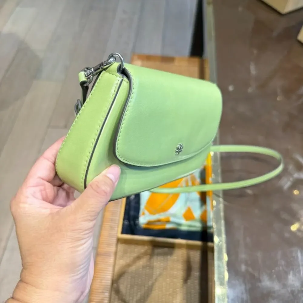 Tory Burch Rory Glazed Mini Convertible Crossbody 181420 Frond $345